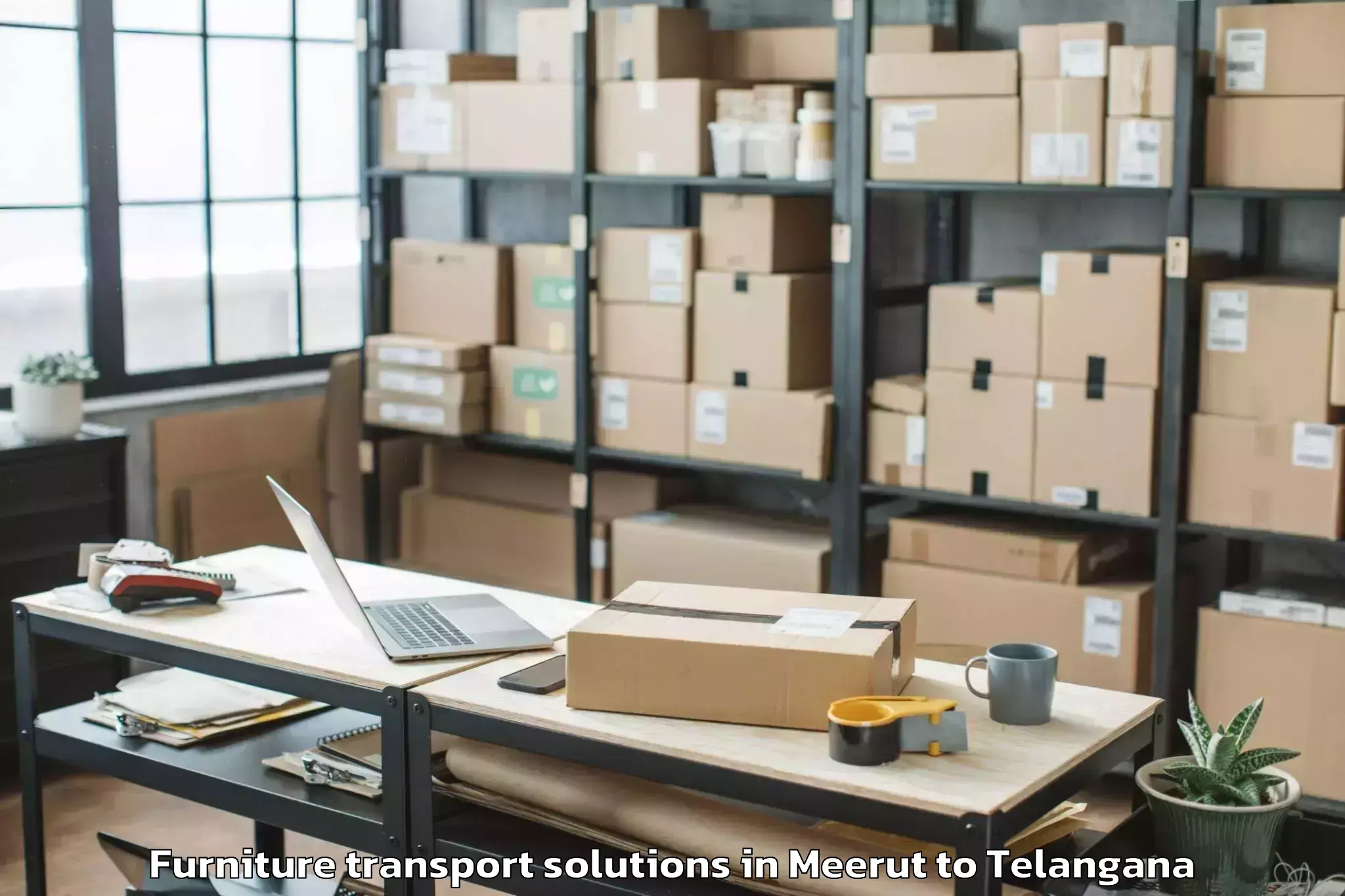 Easy Meerut to Gadwal Furniture Transport Solutions Booking